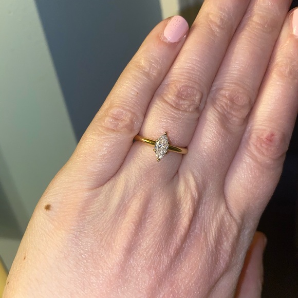 Jewelry - Marquise Moissanite Ring .54 C in 10k Gold Jewelry - Marquise Moissanite Ring .54 C in 10k Gold